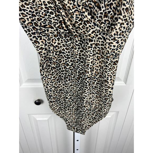 Shein Bodysuit stretchy soft leopard animal print spaghetti strap adj. Large - Picture 4 of 8
